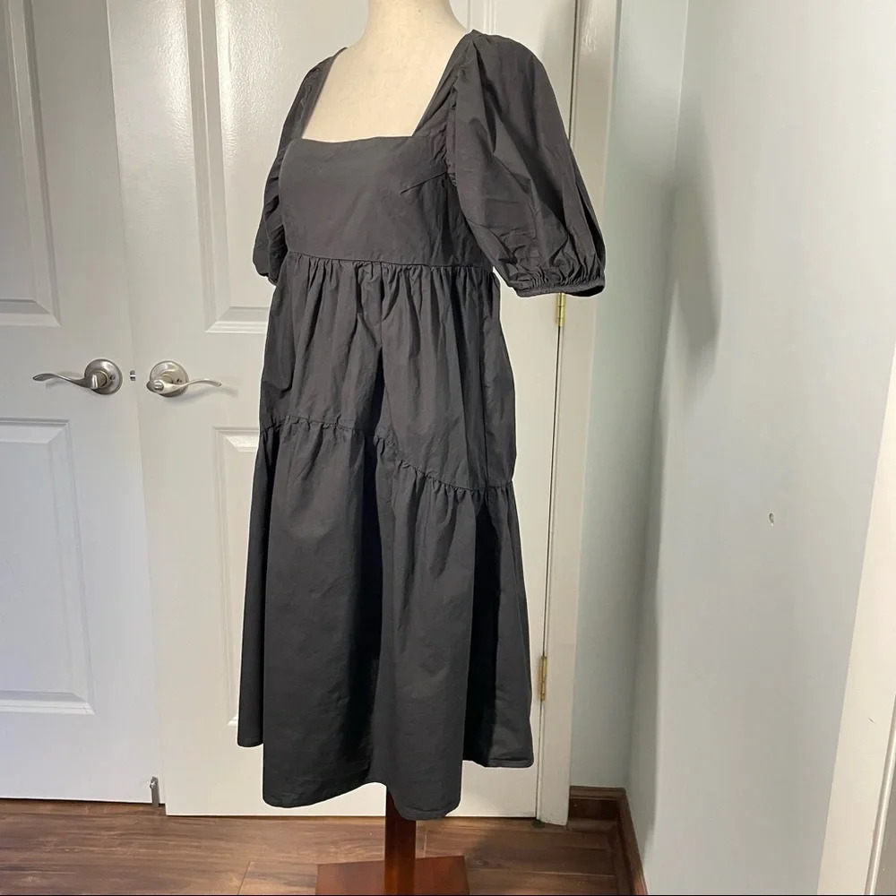 Know One Cares Black Puff Sleeves Tiered Dress size S - Picture 8 of 11